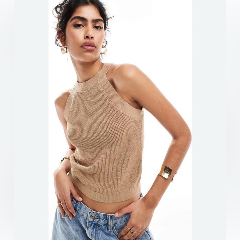 & Other Stories Halter Neck Crop Top
